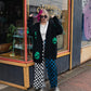 SPLIT DECISION CHECKERED PANTS IN BLUE HAZE S-3XL