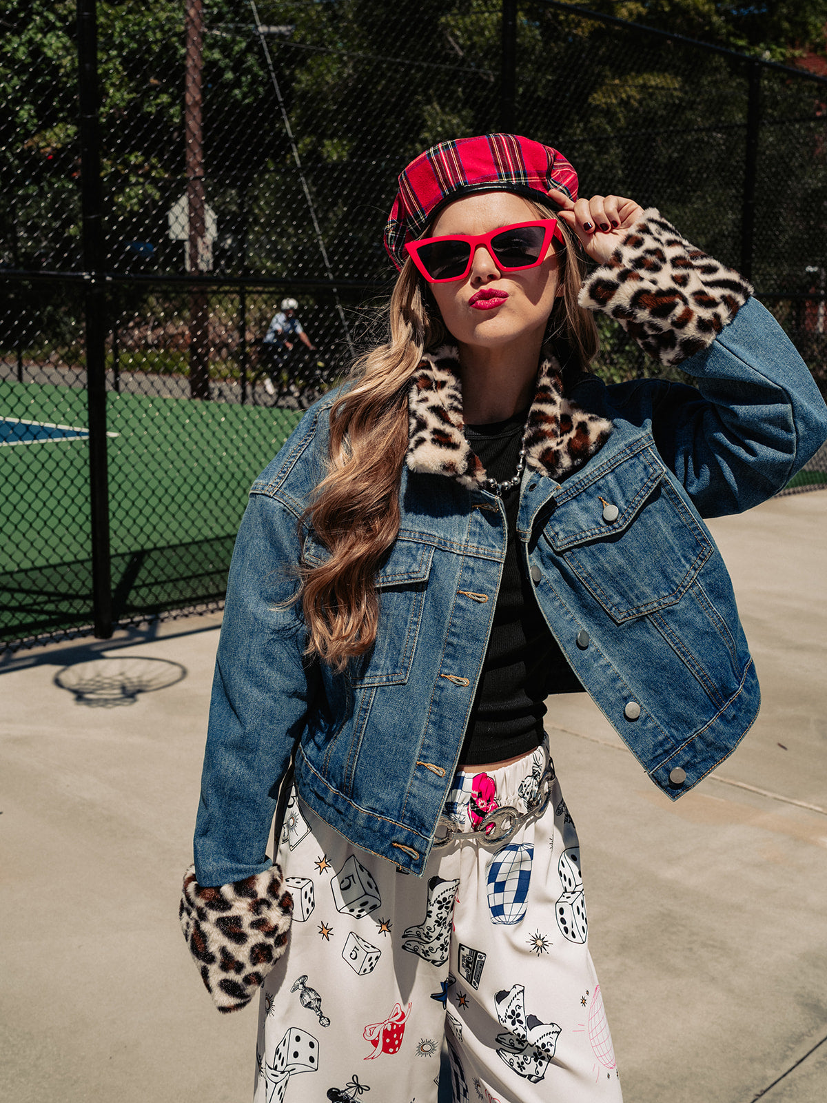 CHEETAH GIRL DENIM JACKET