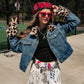 CHEETAH GIRL DENIM JACKET