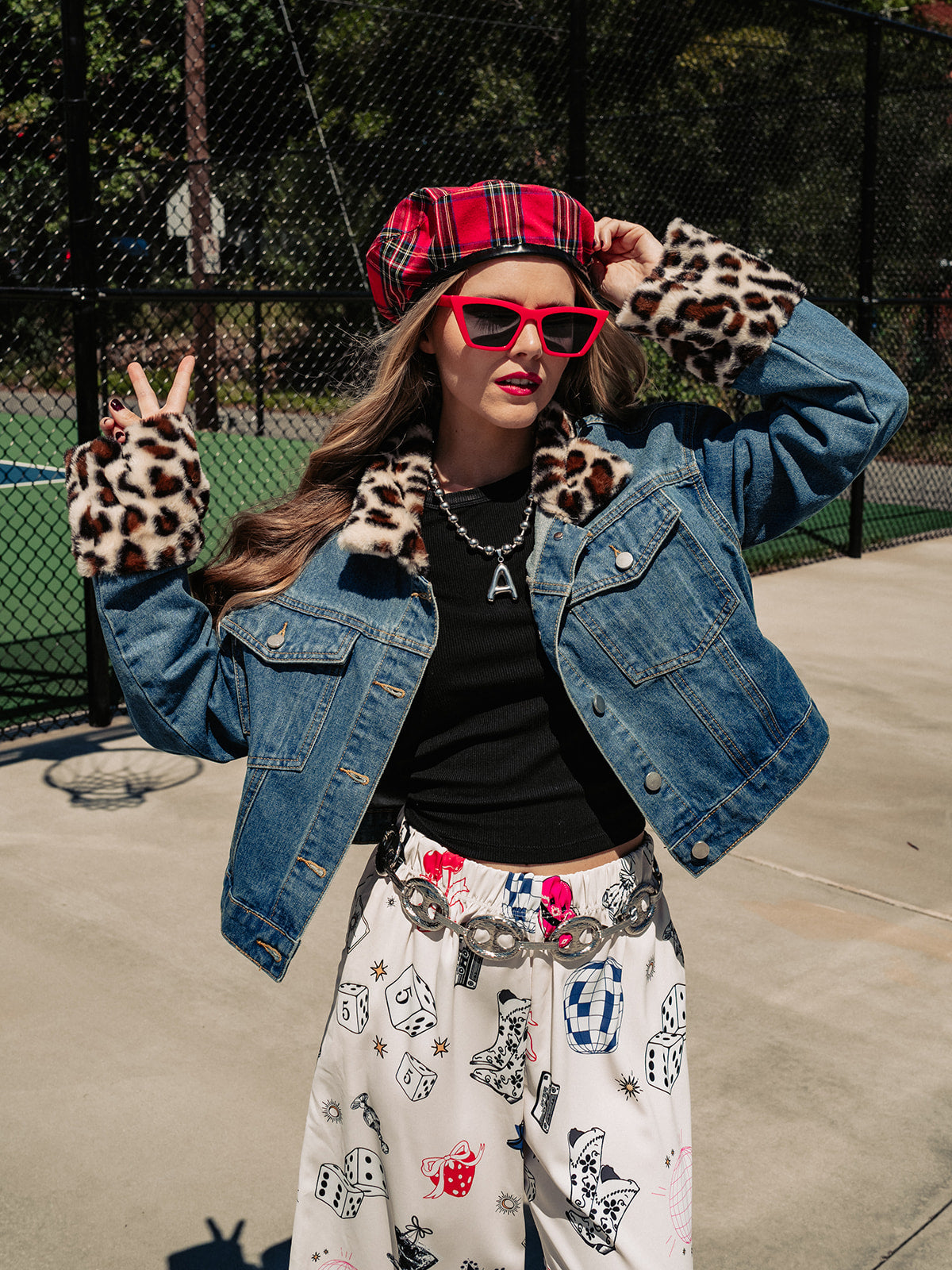 CHEETAH GIRL DENIM JACKET