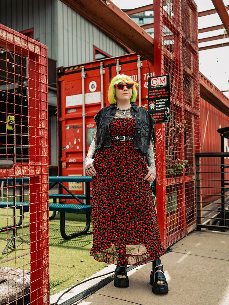 CHERRY COLA CRUSH MIDII DRESS