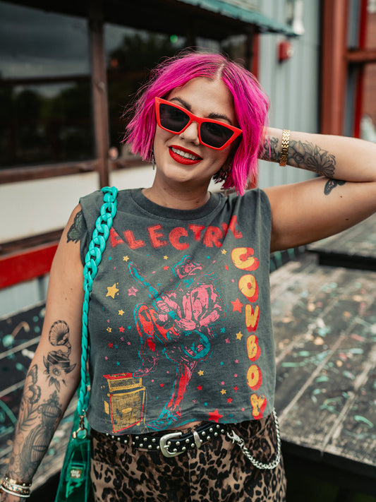 ELECTRIC COWBOY GRAPHIC MUSCLE TANK