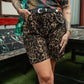 REBEL HEART LEOPARD PRINT DENIM SHORTS