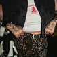 REBEL HEART LEOPARD PRINT DENIM SHORTS