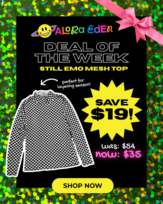 STILL EMO CHECKERED MESH TOP S-XL