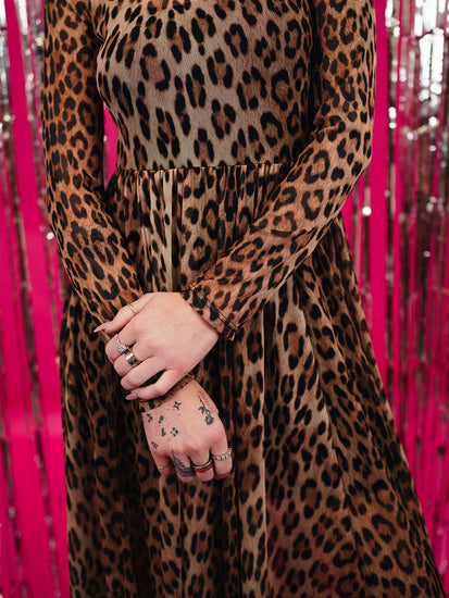 knee length dresses for ladies FIERCE FEMALE MESH MAXI DRESS IN LEOPARD S-3XL – Shop Alora Eden
