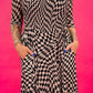 LADY LUCK CHECKERED MESH DRESS