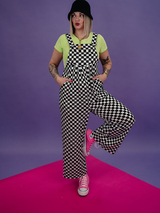 *JUST RESTOCKED!* RULE BREAKER CHECKERED OVERALLS S-XL