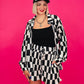 DOPAMINE QUEEN CHECKERED PLISSE SET
