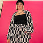 DOPAMINE QUEEN CHECKERED PLISSE SET