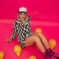 DOPAMINE QUEEN CHECKERED PLISSE SET