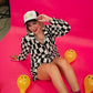 DOPAMINE QUEEN CHECKERED PLISSE SET