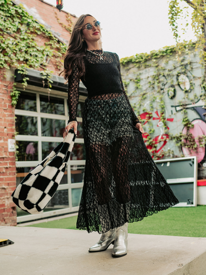 lace maxi dress boutique Bella and Bloom Boutique