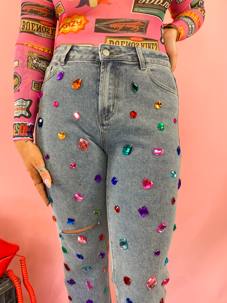 LUCKY GIRL BEJEWELED LUXE JEANS