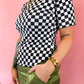 TURN IT UP CHECKERED TOP *S-3XL!*