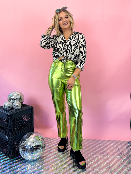 LET YOURSELF SHINE METALLIC PANTS