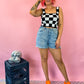 SUMMER BABY CHECKERED PRINT KNIT TOP