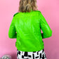 MAKE A STATEMENT LUXE MOTO JACKET IN APPLE GREEN