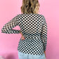 DREAMING OUT LOUD CHECKERED MESH TOP