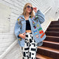 NO BAD VIBES PATCHED OUT LUXE JACKET IN DENIM