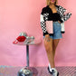 LATE NIGHT TALKING MIXED MEDIA JACKET IN COTTON CANDY S-3XL *JUST RESTOCKED!*