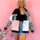 LATE NIGHT TALKING MIXED MEDIA JACKET IN COTTON CANDY S-3XL *JUST RESTOCKED!*