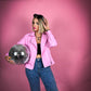 FREE TO FLY FAUX LEATHER MOTO JACKET IN BUBBLEGUM PINK