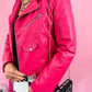FLAVOR OF THE WEEK MOTO JACKET IN PINK FROSTING