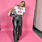 DANCING QUEEN METALLIC WIDE LEG PANTS