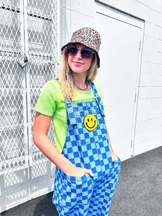 *JUST RESTOCKED!* LIFE IS A MIXTAPE CHECKERED OVERALLS