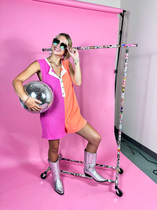 RAINBOW SHERBET COLOR BLOCK ROMPER S-XL