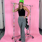 SCENE QUEEN GEO PRINT RIBBED FLARE PANTS