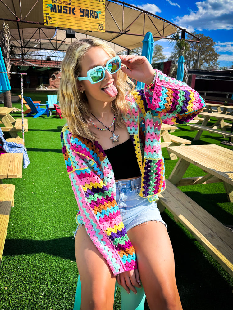 MAIN STAGE LUXE CROCHET CARDIGAN