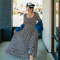 LADY LUCK CHECKERED MESH DRESS
