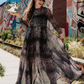FIERCE FEMALE MESH MAXI DRESS IN MIDNIGHT MAYHEM