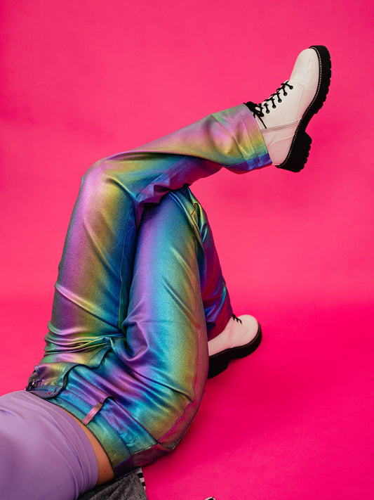 LOST IN SPACE METALLIC LEATHER PANTS