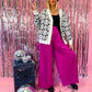KARMA IS A QUEEN SATIN WIDE LEG PANTS