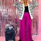 KARMA IS A QUEEN SATIN WIDE LEG PANTS