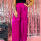 KARMA IS A QUEEN SATIN WIDE LEG PANTS