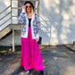 KARMA IS A QUEEN SATIN WIDE LEG PANTS