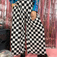STYLE ICON CHECKERED WIDE LEG TROUSERS *S-XL!*