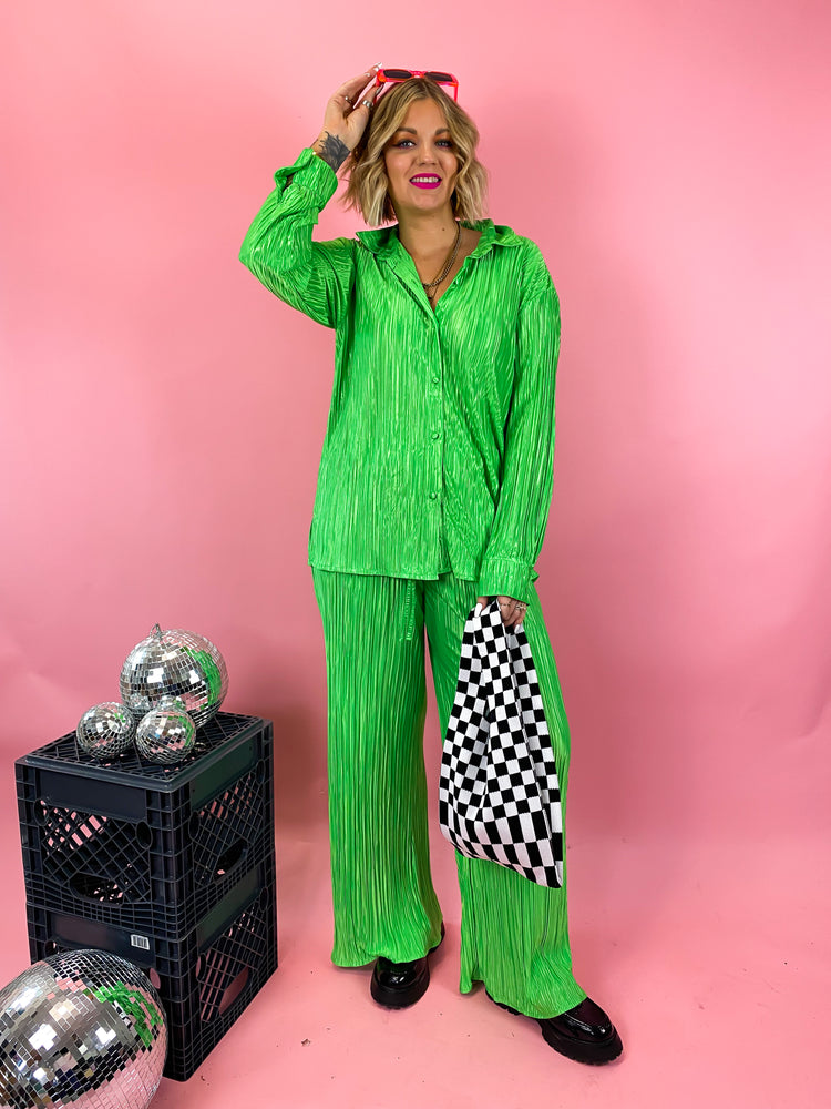 QUEEN OF ME MATCHING PLISSE SET in *Lime Punch*